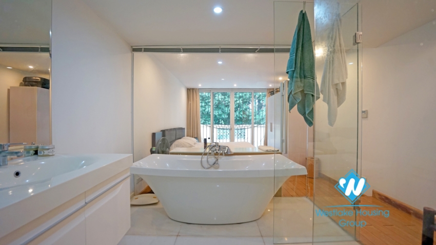 Two bedroom duplex apartment for rent with Hoan Kiem lake view